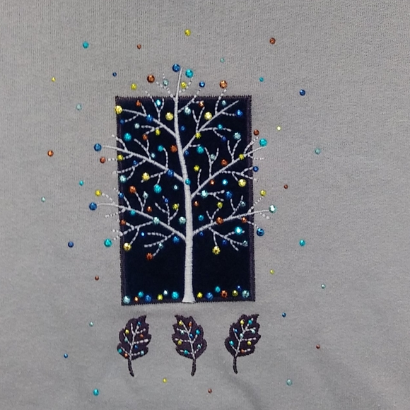 Baby Blue Top Stitch Christmas themed crew neck - Picture 2 of 5